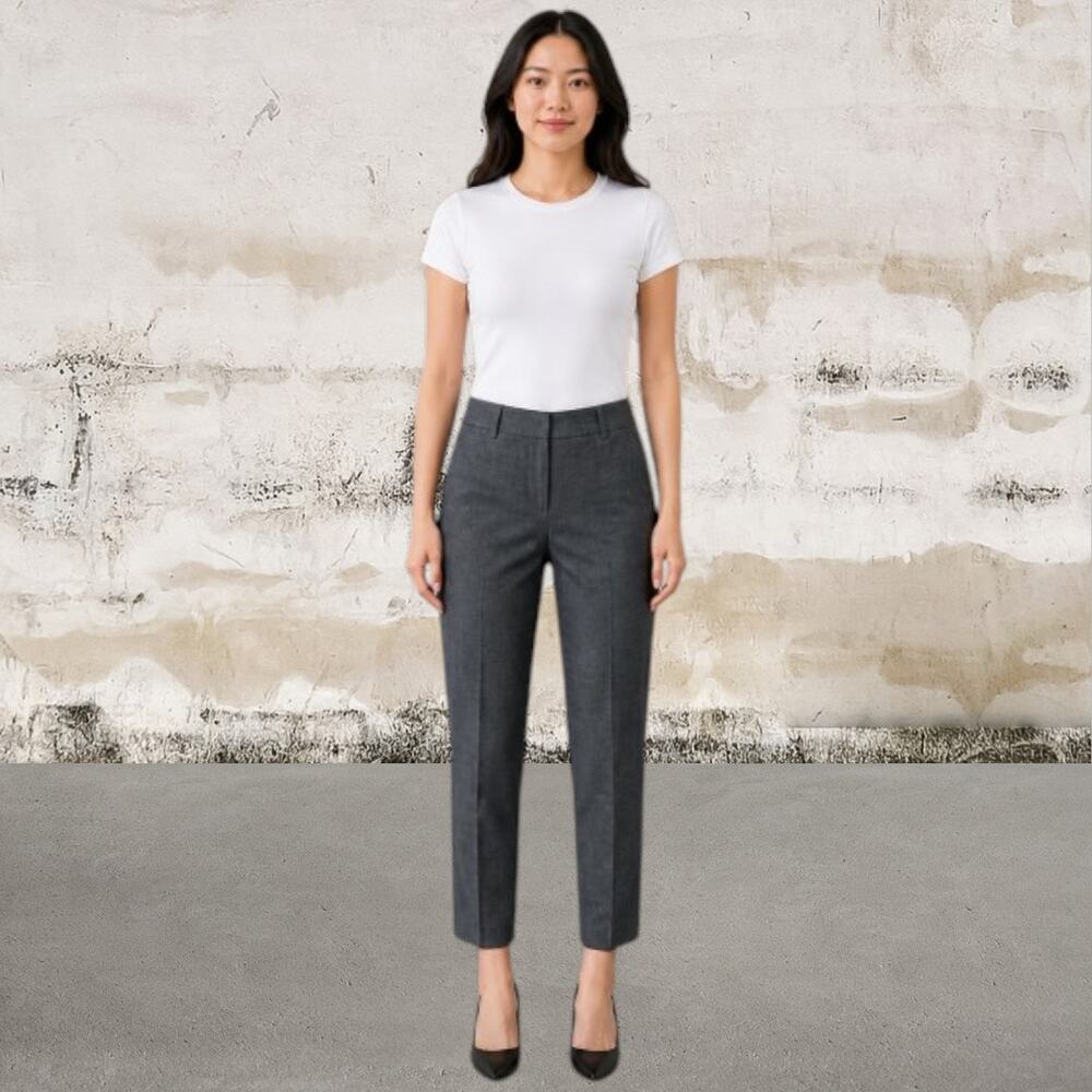 Loft Marisa Gray Cropped Dress Pants Size 0